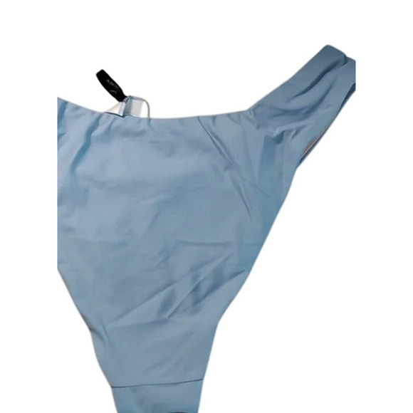 NWT J Crew Curved Waist Cheeky Bikini Bottom SPF 50 High Cut Leg S Mist Blue - Picture 4 of 14